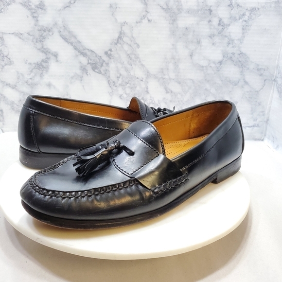 Cole Haan 10.5 D Black Leather Tasseled Loafers Office‎ Classic Neutral - Picture 1 of 11